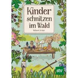 Kinder schnitzen im Wald