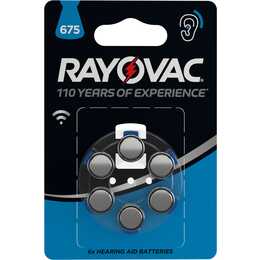 RAYOVAC 675 Batterie (PR44 / 675 / blau, Hörgerät, 6 Stück)