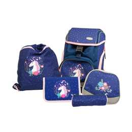 FUNKI Schulranzen Set Joy-Bag Unicorn (15 l, Blau, Pink)