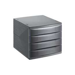 ROTHO Büroschubladenbox Quadra (28 cm x 37 cm x 25 cm, Grau, Schwarz, Anthrazit)