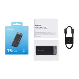SAMSUNG Portable SSD T5 EVO (USB Typ-C, 8000 GB, Schwarz