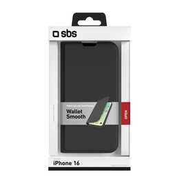 SBS Flipcover Magnetisch (iPhone 16, Schwarz)