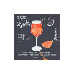 PAPER + DESIGN Papierserviette Aperole (24 cm x 24 cm, 20 Stück)