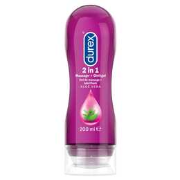 DUREX Gel de massage et lubrifiant Play 2in1 (200 ml, Aloès vera, À base d'eau)