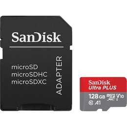 SANDISK MicroSDXC Ultra Plus (Video Class 10, Class 10, A1, 128 GB, 150 MB/s)