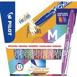 PILOT PEN Tintenroller FriXion M (Orange, Blau, Schwarz, Rosa, Rot, Grün)