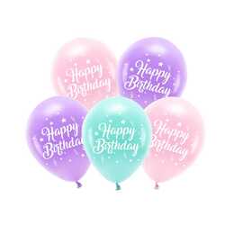 PARTYDECO Ballon Happy Birthday (26 cm, 5 Stück)