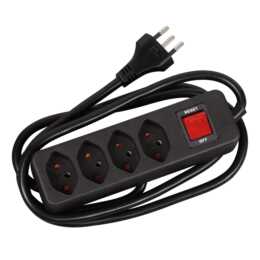 INTERTRONIC Steckdosenleiste (CH, Typ J / CH, Typ J, 1.5 m, Schwarz)