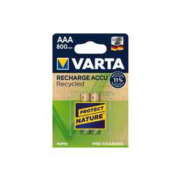 VARTA Recharge Accu Recycled Batterie (AAA / Micro / LR03, 2 Stück)