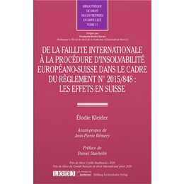 De la faillite internationale à la procédure d'insolvabilité européano-suisse dans le cadre du régelement No 2015/848