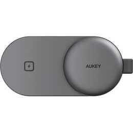 AUKEY MagFusion 3-IN-1 Wireless Charger (15 W, Dunkelgrau)