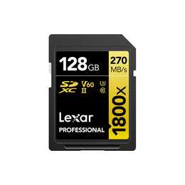 LEXAR MEDIA SDXC Professional 1800x Gold Series (Class 10, Video Class 60, 128 GB, 280 MB/s)