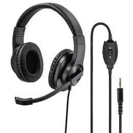 HAMA Casque micro de bureau HS-P350 (Over-Ear, Câble, Noir)