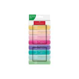 FABER-CASTELL Surligneur (Violet pastel, Bleu pastel, Jaune pastel, Rouge pastel, Vert pastel, Pourpre, 8 pièce)