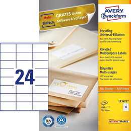 AVERY ZWECKFORM Druckeretikettenbogen (70 x 36 mm)