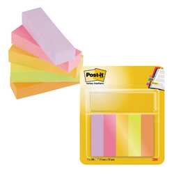 POST-IT Haftnotizen Page Marker (5 x 50 Blatt, Violett, Pink, Gelb, Orange, Rot)