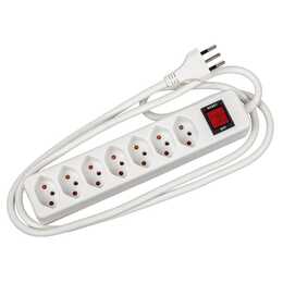 INTERTRONIC Prise multiple (CH, Type J / CH, Type J, 1.5 m, Blanc)