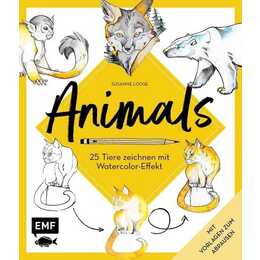 Animals - 25 Tiere zeichnen mit Watercolor-Effekt