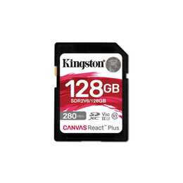KINGSTON TECHNOLOGY SDXC Canvas React Plus (Class 10, Video Class 60, 128 GB, 280 MB/s)