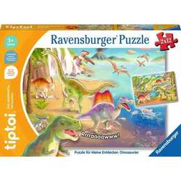 RAVENSBURGER Dinosaurier Tiere Puzzle (2 x 12 Stück)