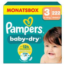 PAMPERS Baby-Dry Midi T. 3 (222 pièce)
