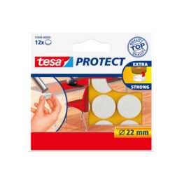 TESA Möbelgleiter Protect (12 Stück, Braun, Weiss)