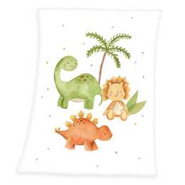 HERDING Kuscheldecke Dinos (Tier, 100 cm x 75 cm)