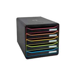EXACOMPTA Cassettiera da scrivania Big Box Plus (34.7 cm  x 27.1 cm  x 27.8 cm, Giallo, Arancione, Nero, Verde, Rosso, Blu)