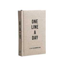 ABRAMS & CHRONICLE BOOKS Journal intime Canvas One Line a Day (10.4 cm x 16.5 cm, Brun)