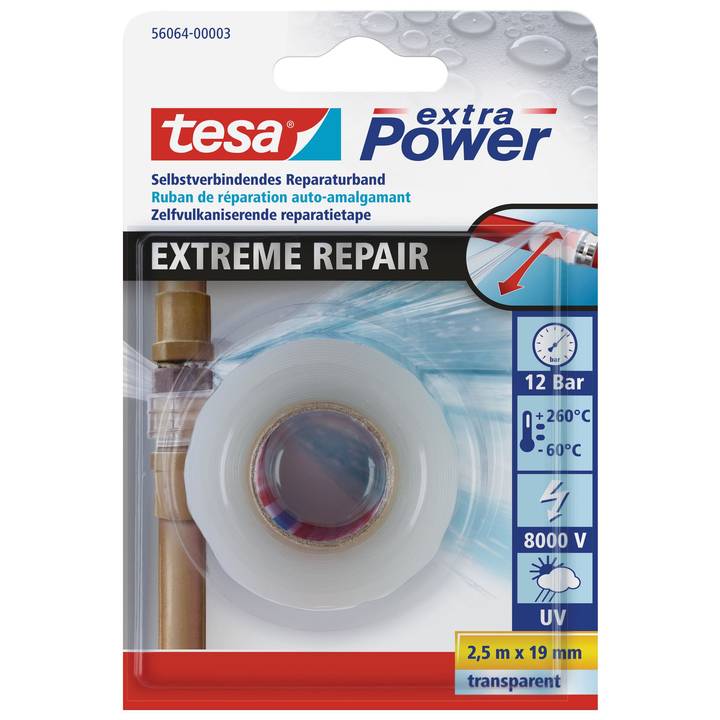 TESA Dichtungsband Extreme Repair 2,5 m x 19 mm Transparent