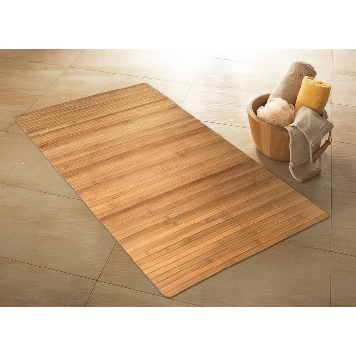 Tappeto bagno KLEINE WOLKE tappeto in legno stuoia di bambù 50x80 cm