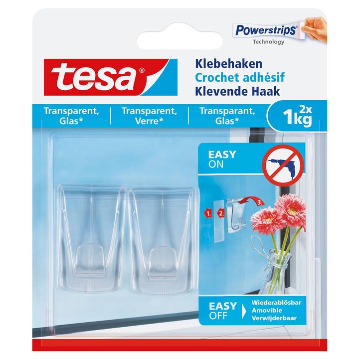 TESA Klebehaken 1 kg für transparente Flächen