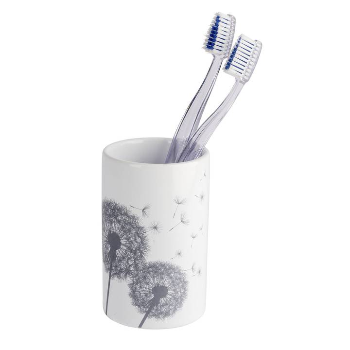 WENKO Porta-bicchieri per spazzolini da denti Astera (Grigio, Bianco)