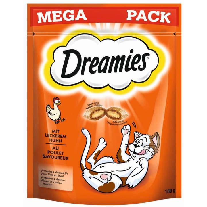 DREAMIES Katzen-Snack mit Huhn, 4 x 180g