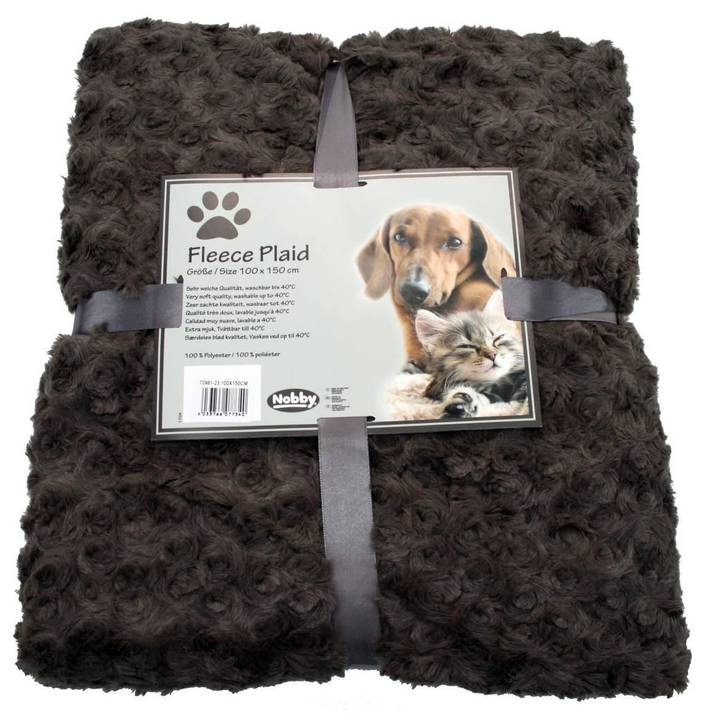 NOBBBY coperta in pile per cani SuperSoft marrone, 100x150cm