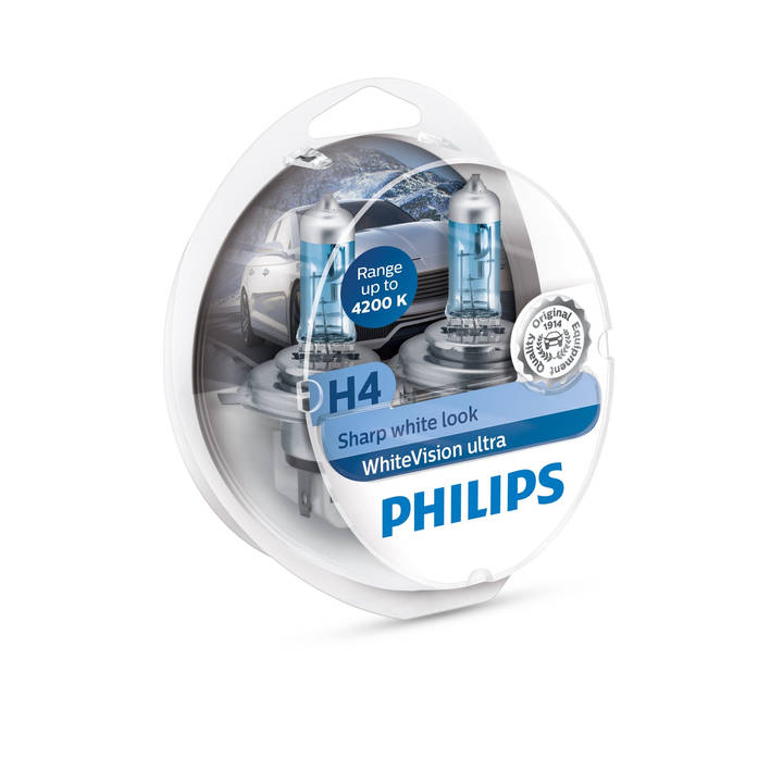 PHILIPS Scheinwerfer Automotive H4 WhiteVision ultra (H4, 1 Stück)