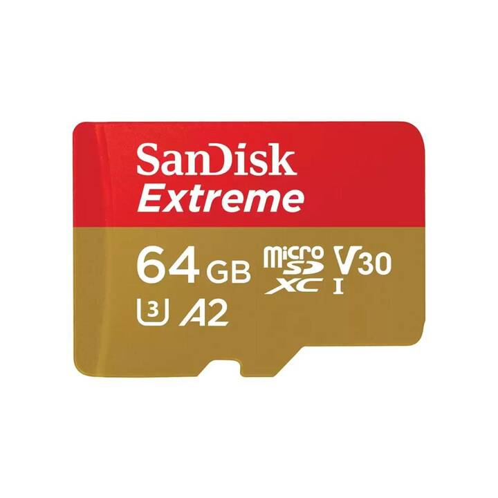 SANDISK MicroSDXC Extreme (Class 10, A2, 64 Go, 160 Mo/s)