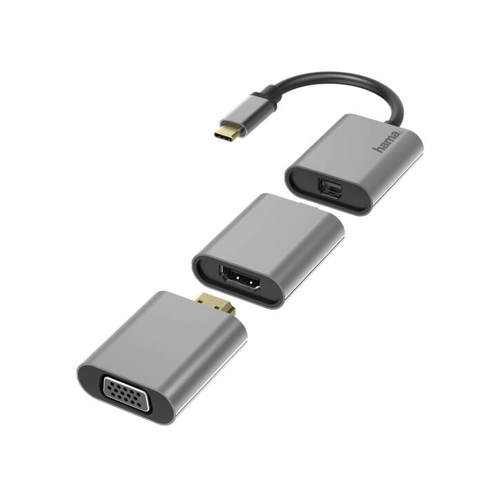HAMA Video Adapter Set (3 Ports, DisplayPort, HDMI, VGA)