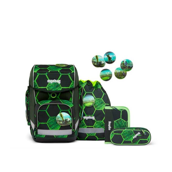 ERGOBAG Set di borse Cubo VolltreffBär (19 l, Grigio, Nero, Verde)