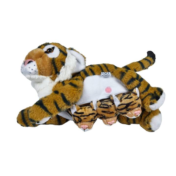 MAMANIMALS Mama Tiger & Babys (16 cm, Schwarz, Braun, Weiss)