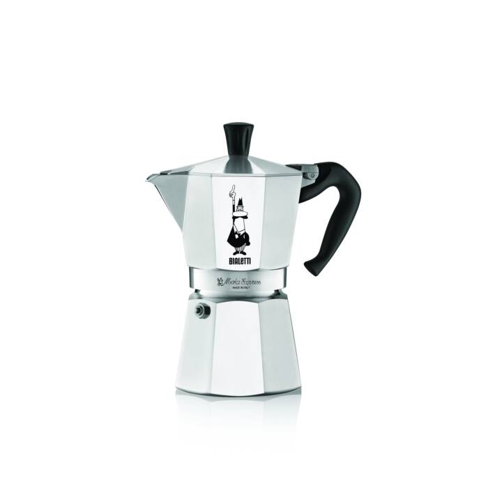 BIALETTI Moka Express (2 Tazze, Argento, Nero, Alluminio)