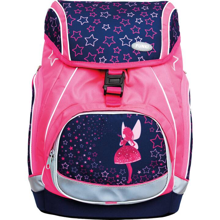 FUNKI Schulranzen Set Flexy-Bag Fairy Neon Edition (28 l, Pink, Silber, Violett)