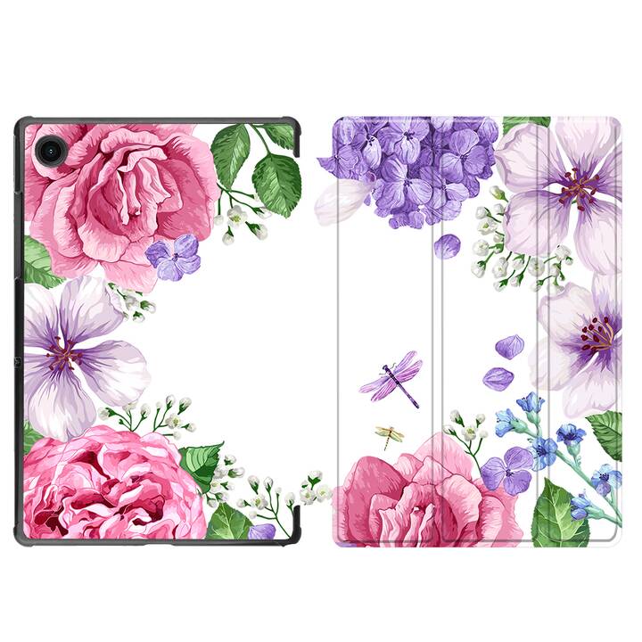 EG coque pour Samsung Galaxy Tab A8 10.5" (2021) - fleurs - violet
