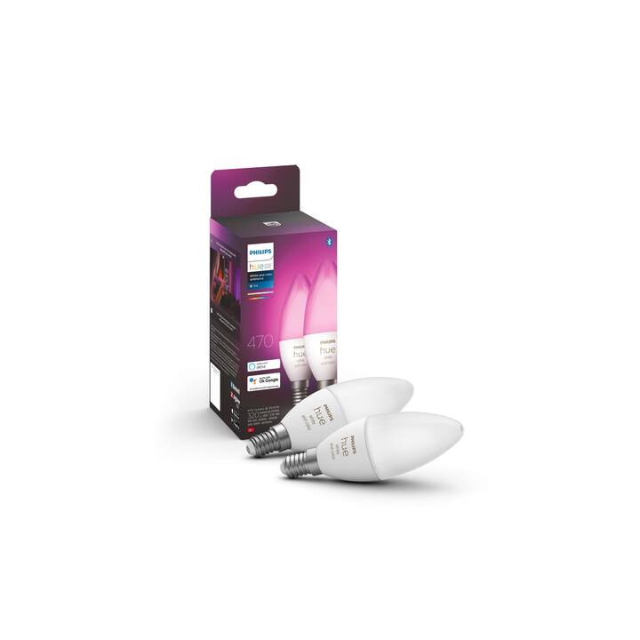 PHILIPS HUE Lampadina LED White & Color Ambiance (E14, ZigBee, Bluetooth, 4 W)