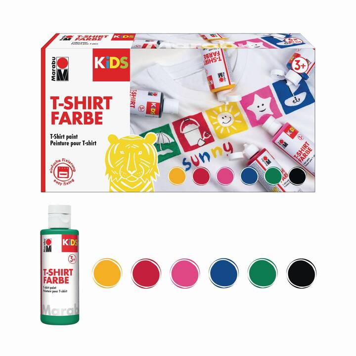 MARABU Textilfarbe Kids Set (6 x 80 ml, Mehrfarbig)