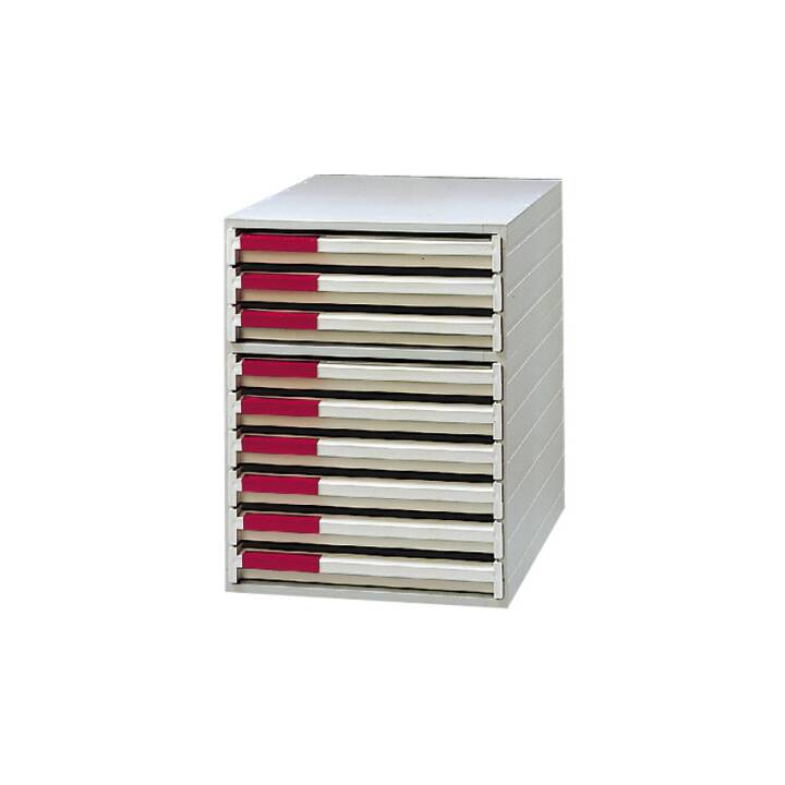 STYRO Boite à tiroirs de bureau Modul (A4, 25.4 cm  x 35.4 cm  x 33 cm, Blanc)