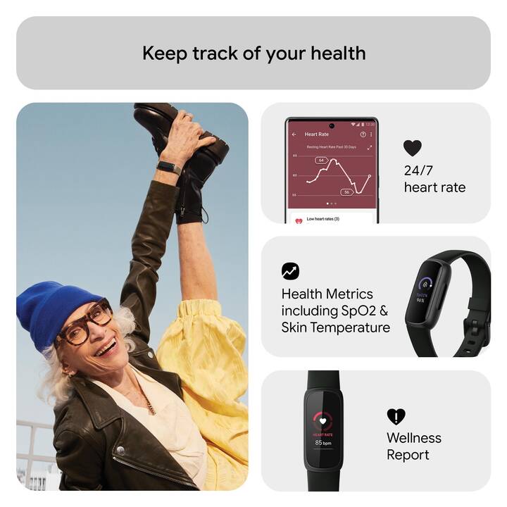 FITBIT Inspire 3 (L, S, Schwarz)