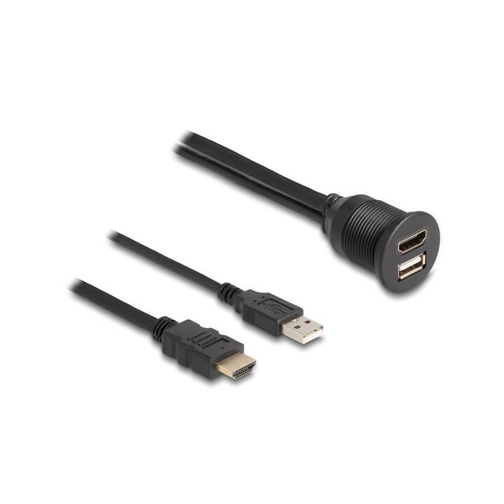 DELOCK Verbindungskabel (USB Typ-A, HDMI, 1 m)