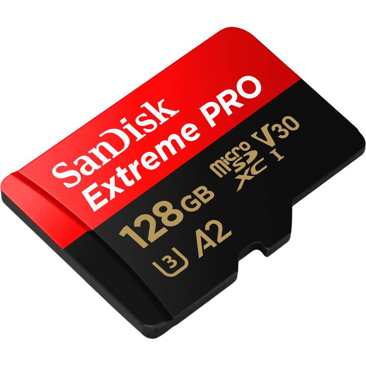 SANDISK MicroSDXC Extreme PRO 128 GB (Class 10, A2, Video Class 30, 200 MB/s)