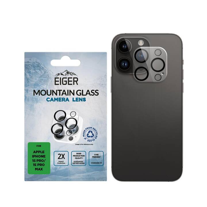 EIGER Verre de protection de l'appareil photo Mountain Glass (iPhone 15 Pro, iPhone 15 Pro Max)